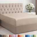 Queen Fitted Bed Sheet - Bottom Single Fitted Sheet Only - Ultra-Soft Hotel Luxury Bedding w/ 8-16 Inch Deep Pockets - Breathable, Cooling & Wrinkle Free - Easy-Care, Fade & Shrink Resistant - Wheat