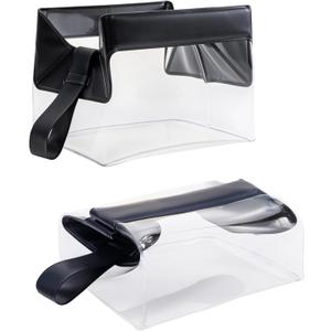 TSA Approved Clear TPU Toiletry Bag with Magnetic Closure Leak Resistant Makeup Bag Cosmetic Pouch Dopp Kit Travel Essentials Bag Magnetic Travel Container Organizer Pouch (Black)