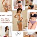 UNDER THE SEA Cotton Underwear for Women 6 Pack Sexy Bikini High Cut Breathbale Cheeky Panties Underwear Womens Lingerie (Black, S)
