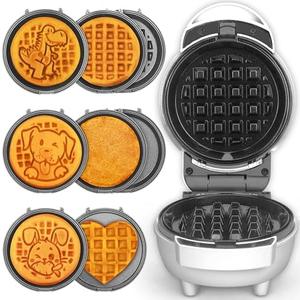 Amazon.com: SugarWhisk 6-in-1 Mini Waffle Maker With Removable Plates, 4.5'' Mini Waffle Iron for Holidays, Parties & Events Waffle Maker Machine, 8 Plates with Premium Ceramic Coating, White: Home & Kitchen