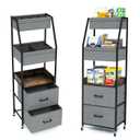 Baby Diaper Caddy Organizer and Storage - 5 Tier Rolling Cart with Dividers and Drawers, Mobile Utility Cart with Wheels for Nursery, Bedroom, Changing Table & Crib