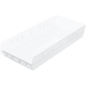 Akro-Mils 30174 Plastic Shelf Bins, Heavy Duty Storage Bins for Garage, Closet, and Drawer Organization, 24-Inch x 11-Inch x 4-Inch, Clear, 6-Pack