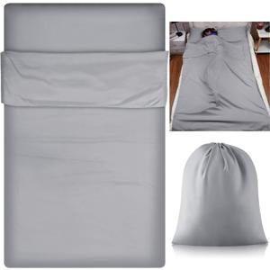 Irenare Self Tan Sleep Sack Reusable Body Self Tanners Lightweight Breathable Tanning Sleeping Sac for Bed Travel Sleeping Bag (Silver Gray)