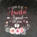 Soon To Be Auntie Again Est 2026 Mothers Day T-Shirt (Black, M)
