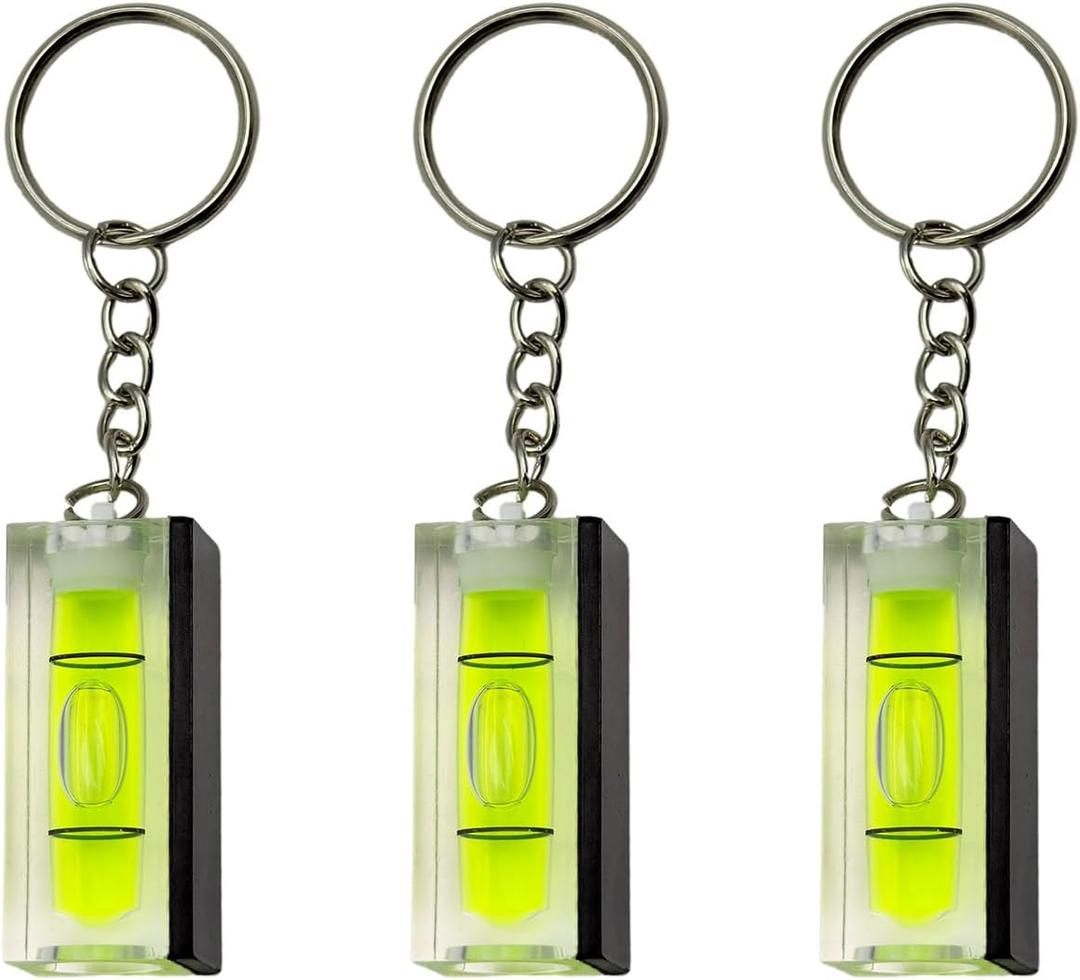 3Pcs Magnetic Mini Bubble Level with Keychain of Interior Decoration– 40mm×17mm×15mm Pocket-Sized Precision Tool for Construction, Woodworking & Picture Hanging Mark Measuring Instruments