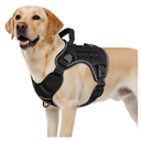 WINGOIN Black Tactical Dog Harness for Large Dogs, Heavy Duty No Pull Dog Harness with Handle, Adjustable Reflective Military K9 German Shepherd Big Size Dog Vest for Walking, Training, Hunting (L)