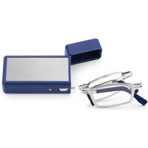 Foldable Reading Glasses with Blue Light Blocking, Ultra-Thin Pocket Readers with Pop-Up Case for Men & Women