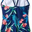 Kanu Surf Girls' Daisy Beach Sport One Piece Swimsuit (10, Leonie Floral Navy)