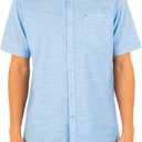 Hurley Men's One and Only Textured Short Sleeve Button Up (Blue Ox), XL 