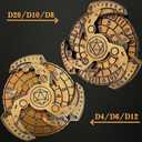 3 x D&D Themed Fidget Spinner, dice Spinner, D4,D6, D8, D10, D12,D20,D% 7-in-1 Metal dice, Perfect for D&D Dungeons and Dragons, RPG and Pathfinder Role Playing Games (Black Gold)