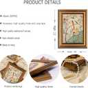 Gold Framed Vintage Floral Bird Canvas Wall Art Boho Plant Flower Sparrow Painting Decor Pictures Beige Medieval Nature Aesthetic Bedroom Living Posters Prints for Corridor Kitchen Room Decoration