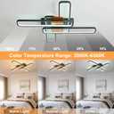 37.4" Modern LED Ceiling Lights with Remote Control 160W Dimmable Wood Ceiling Light Chandeliers, 3000K6500K Large Close to Ceiling Lighting Fixture for Living Room Bedroom Kitchen