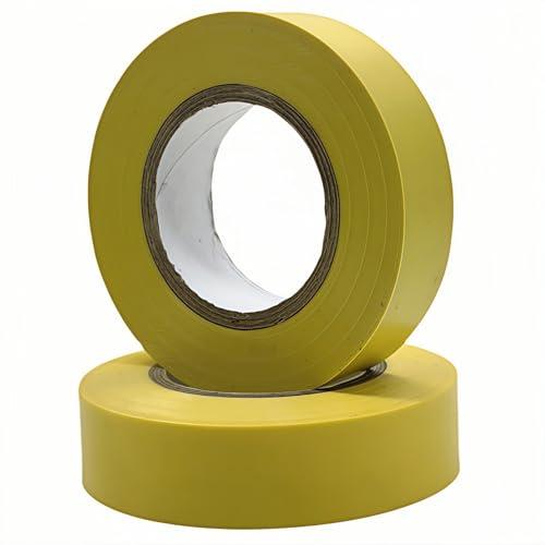 Kenhihi 2 Rolls Yellow Electrical Tape Vinyl- 3/4 Inch 66 Feet Professional Insulating PVC Electric Tape Flame Retardant Waterproof for All Weather Under 600V Home Outdoor Indoor Wire Insulation Use