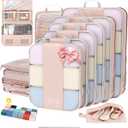 10 Set Compression Packing Cubes for Travel Gifts Women Mom,OlarHike Luggage Clothes Organizer for Travelers,Airplane/Cruise/Car/Train Travel Essentials,Compressible Expandable Saver Space Bags(Beige)