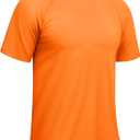 TACVASEN Men's Rashguard Shirts Short Sleeve UPF 50+ Sun Protection SPF T-Shirt Quick Dry Fishing Swim Athletic Tops (Orange, S)