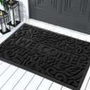 Yimobra Large Welcome Mat 36x24, Waterproof Non-Slip Outdoor Mats for Front Door Outside Entrance, Low-Profile Entryway Mat Indoor for Garage Patio, Black