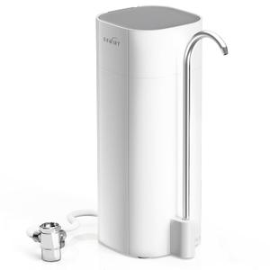 Countertop Water Filter, 8000 Gallons Alkaline Water Filtration System for Sink Faucet, Reduces 99.99% Chlorine, Heavy Metals, Bad Odor, OM-CF02 Included 1 Filter