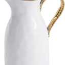 Pampa Bay Golden Salerno Titanium-Plated Porcelain Water Pitcher, 8.25 x 6.25 x 4.75in