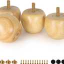 FoDau770 Rubber Wood Furniture Legs 2.4 Inch, Mid-Century Modern Couch Feet Heavy Duty Sofa Legs Set of 4, Vintage Dresser Feet Round Ottoman Leg Replacement Leg for DIY Furniture Projects (Original)