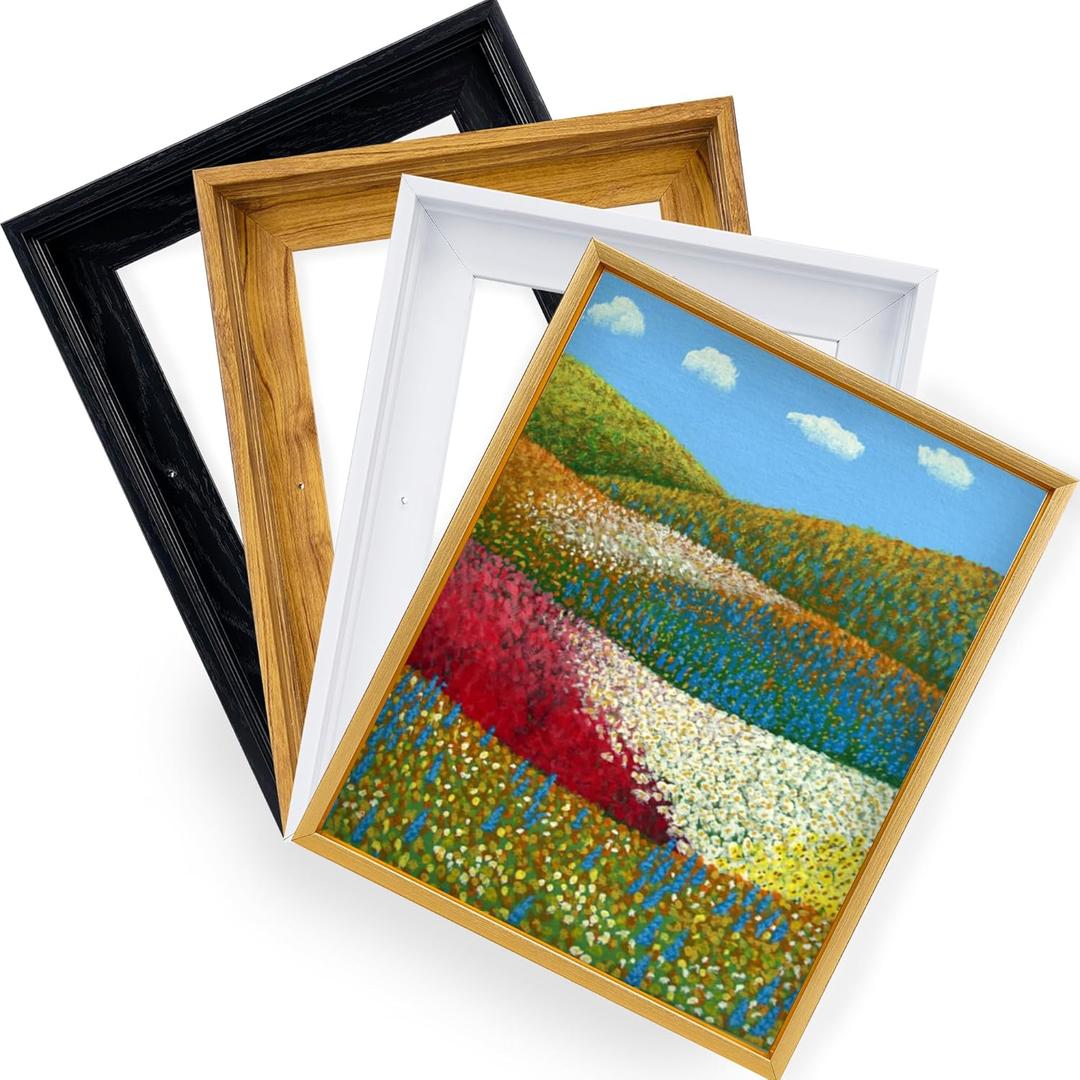 14x18 Canvas Floater Frame with 0.6"-0.9" Deep, Canvas Floating Frame for Oil Painting, Art Prints Artwork Frames(14"x18",Nut Brown)