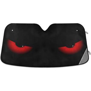 Evil Eyes Car Sun Shade Windshield Red Eyes Sunshade Blocks UV Rays Protector Keep Your Vehicle Cool Sun Shield Visor Cover Foldable for Car Truck SUV M (55 inch * 27.6 inch)
