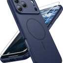 FNTCASE for iPhone 17 Pro Max Case: [Compatible with Magsafe] Solid Blue Matte 17 Promax Magnetic Phone Cover with [Full Camera Protection] [Screen Protector] Military Grade Shockproof Protective