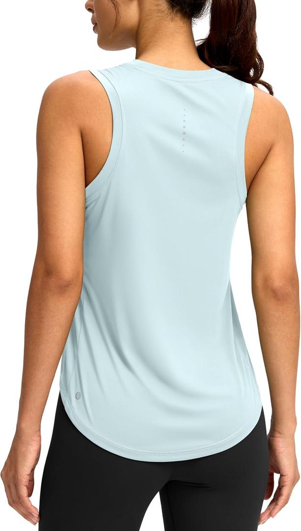 SANTINY Women's Sleeveless Workout Tops Lightweight Tennis Yoga Athletic Running Shirts Racerback Tank Tops for Women (Sky Blue_S)