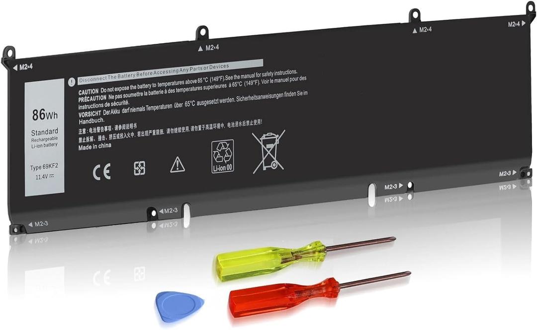 15 9500 69KF2 86Wh Battery for Dell Alienware M16 R3 M17 R3 P87F P91F P45E for XPS 15 9500 9510 9520 for Dell inspiron 16 Plus 7610 7620 for Precision 5550 5560 5570 G7 15 7500 70N2F M59JH