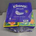 Kleenex Ultra Soft Facial Tissues, 4 Cube Boxes, 60 Tissues per Box, 3-Ply (240 Total), Packaging May Vary