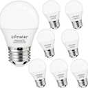 comzler E26 Base 8 Pack LED Light Bulbs, 3000K Soft White 60 Watt Equivalent A15 Small Light Bulbs, 120V 600LM Non-Dimmable LED Light Bulb for Refrigerator, Ceiling Fan