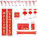 Tatuo 28 Pcs Chinese New Year Decorations 2026 Set Include 1 Pair Lunar New Year Couplets Chunlian 1 Fu Character 12 Red Lanterns 1 Good Luck Garland 12 Red Envelopes for Spring Festival Decorations