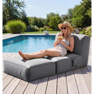 fond + found Comfy Outdoor Bean Bag Lounger Patio Lounge Chairs for Outside, Large