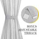 NICETOWN Sidelight Curtain for Light Filtering Linen Window Sheer Curtains for French Fron Door with Tieback, Temporary Door Window Shade for Entryway Doorway,1 PC, 26x80, Light Grey