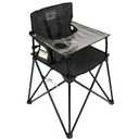 ciao! Baby Portable High Chair for Babies and Toddlers, Fold Up Outdoor Travel Seat with Tray and Carry Bag for Camping, Picnics, Beach Days, Sporting Events, and More (Black Check)