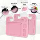 4 in 1 Car Steering Wheel Tray with Dual Sauce Dip Holder and Tablet Holder,Car Table Food Trays for Eating,Driver Desk Fit Most Auto Vehicle Steering Wheels (Pink, Large)