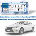 140pcs fits Toyota Camry 2002-2017 Body Interior and Exterior Retainer Fastener Clip Assortment Bumper & Fender Flare Clips Door Trim Panel Retainer
