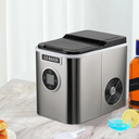 Countertop Ice Maker with 9 Bullet Ice in 7 Mins, Portable Ice Machine with Ice Scoop and Basket, 26.5lbs/24H, Self-Cleaning,Stainless,for Home Office Bar Party