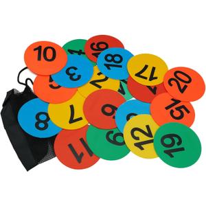 Eco Walker 4inch Mini Floor Spot Markers for Classroom Preschool and Kindergarten (Set of 20pcs) (Multicolor Number 1-20)