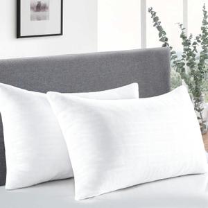 Pillows Queen Size Set of 2, Soft Bed Queen Pillows for Sleeping, Down Alternative Pillows 2 Pack for Back, Stomach or Side Sleepers, Fluffy Cooling Hotel Pillows, Machine Washable (White)