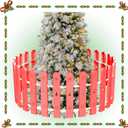 Christmas Tree Fence, Holiday Decoration Picket Fence Plastic PVC Heavy Duty, Small Fence Panel Around Artificial Real Xmas Trees, Fence Gate to Go, Freestanding Circle Barrier for Toddler Cats, Red (28 PCS)