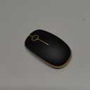 VssoPlor Wireless Mouse, 2.4G Slim Portable Computer Laptop Mouse with Nano Receiver Quiet Silent Optical Mice for Notebook, PC, Laptop, Computer-Black and Gold