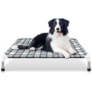 Elevated Outdoor Raised Dog Bed Outdoor Dogs Bed Lifted Pet Bed Dog Cot for Medium Pet Taste Life, Start with A Pet Bed 34'' x 26'' x 5''