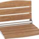 DWVO Wall-Mounted Folding Shower Seat, Strong Load-Bearing Stainless Steel Frame Shower Bench for Seniors, Disabled and Home Care, Teak
