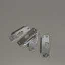 4 Pcs 4-7/8" Mortise Lock Strike Plate Universal Door Strike Plate T Deadbolt Door Backplate Iron  (Silver)