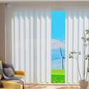 White Sheer Window Curtains Panels with Clips Wire Curtain Hanging System for Home Decor Adjustable Window Drapery Flexible Curtain Rod Set with 2 Curtain Panels 52"W x 83"L Ready to Mount