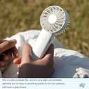 2 x Handheld Fan 1200mAh, 6.8H Max Cooling 3-Speed Portable Mini Fan, Type-C Rechargeable Personal Pocket for Travel Office Outdoor (White)