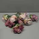 Geosar 8 Bundles Artificial Peonies Flowers Fake Silk Peony Bouquet Faux Peonies Flowers Bulk for Decoration Vase Floral Arrangements Wedding Party Table (Dusty Pink, Dusty Rose)