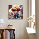 xcemhil Paint by Numbers Kit for Adults with Frame, Cow Paint by Number for Adults, Adult Paint by Number Kits on Canvas for Home Decor Gift 10x10 Inch