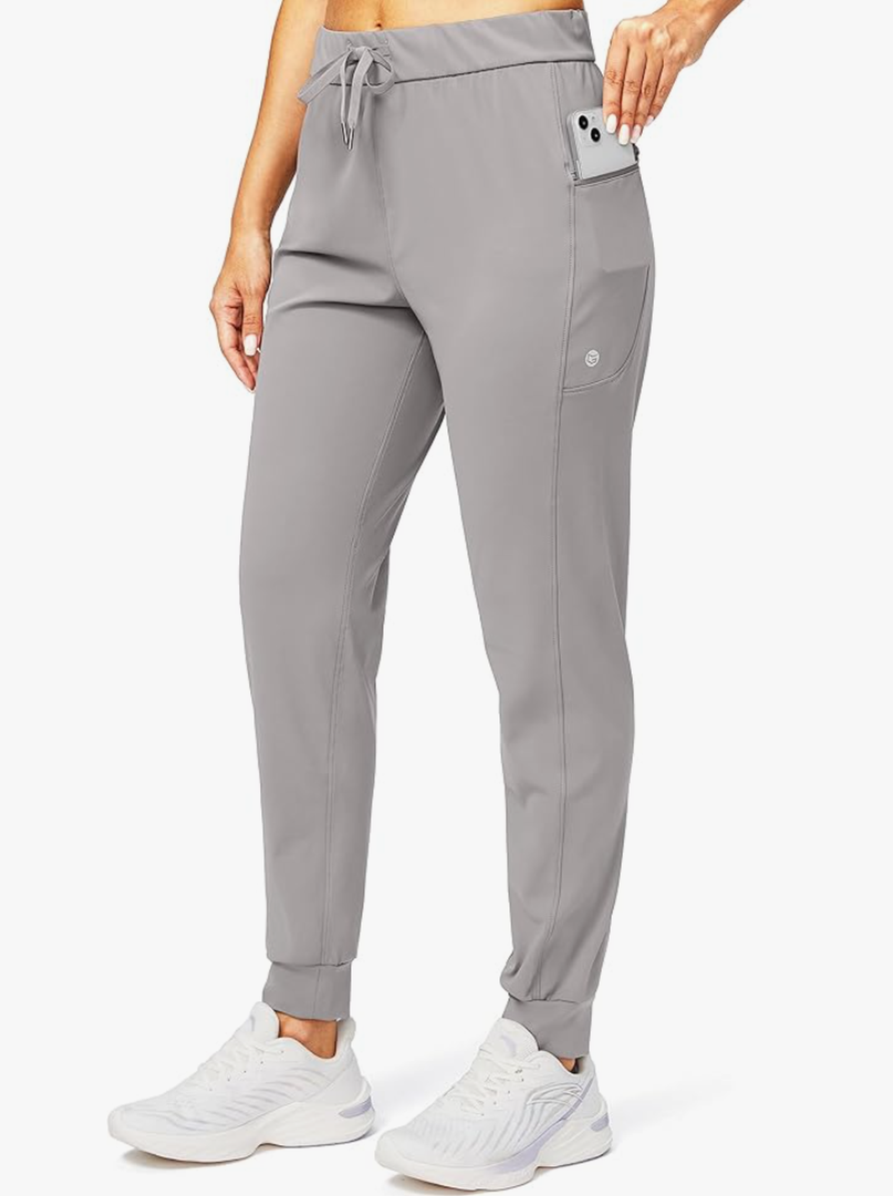 G Gradual Women's Joggers Pants with Zipper Pockets Stretch Tapered Athletic Joggers for Women Lounge, Jogging, Workout, SizeXL