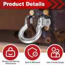 Pelopy 4 Pack 1 Inch Shackles D Ring Heavy Duty Bow Shackle with 1-1/8'' Screw Pin, 8.5 Tons / 18739 Lbs Working Load Limit for Towing Rigging Lifting Moving Winch Recovery